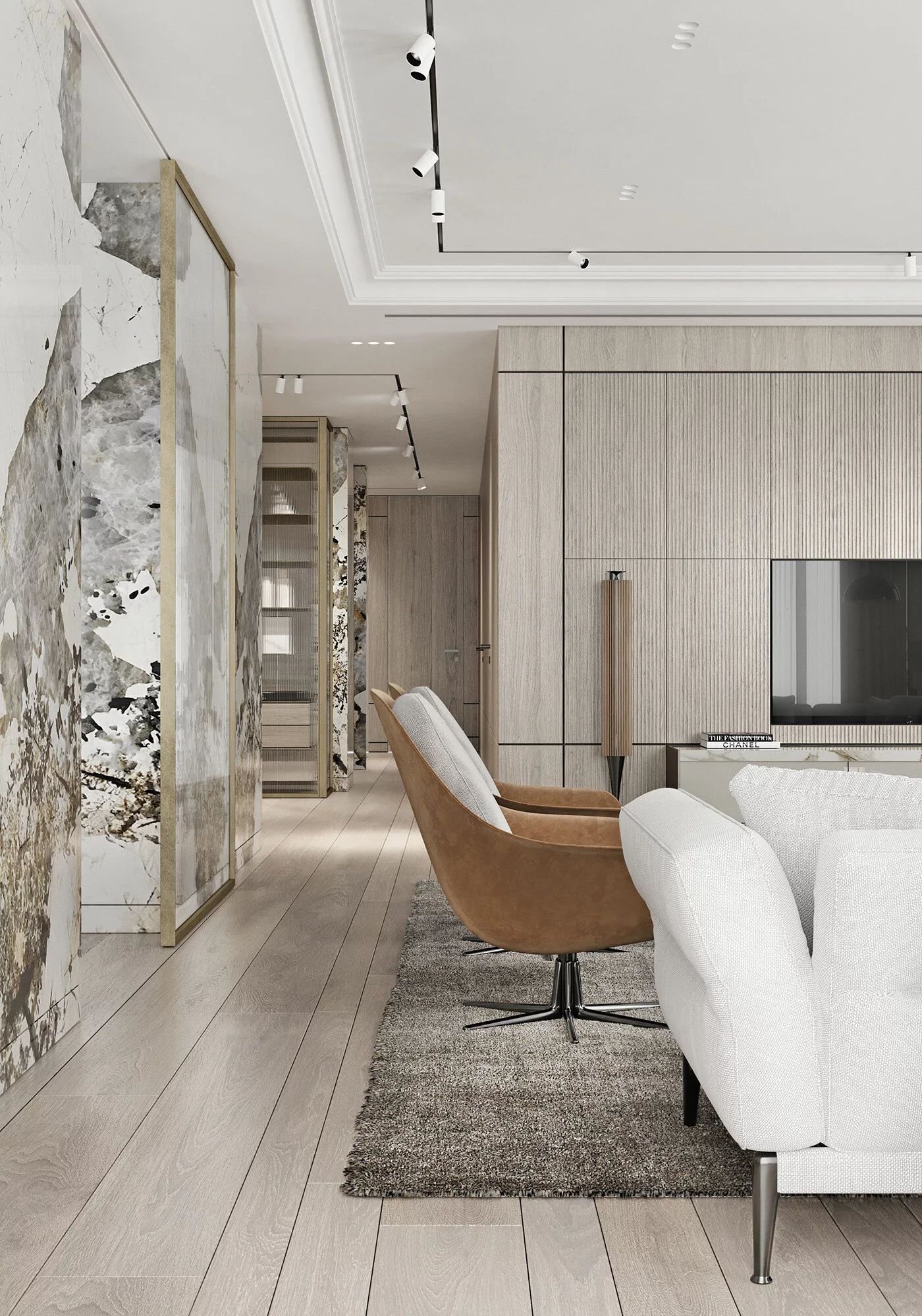 Плинтус алюминиевый скрытый с подсветкой Laconistiq Regular Черный RAL 9005 41-21-300 матовый 3000×80×13 фото в интерьере