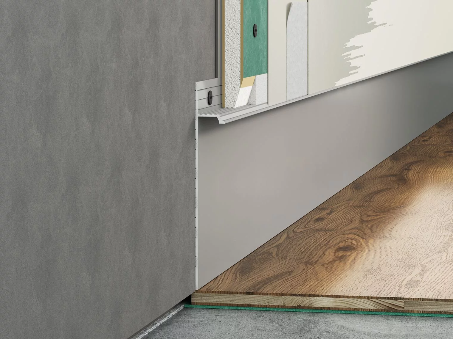 Плинтус алюминиевый скрытый с подсветкой Laconistiq Regular 41-100-300 без покрытия 3000×80×13