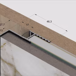 Профиль алюминиевый теневой с подсветкой Laconistiq Multilevel Белый RAL 9016 25-22-300 матовый 3000×46,3×27,7