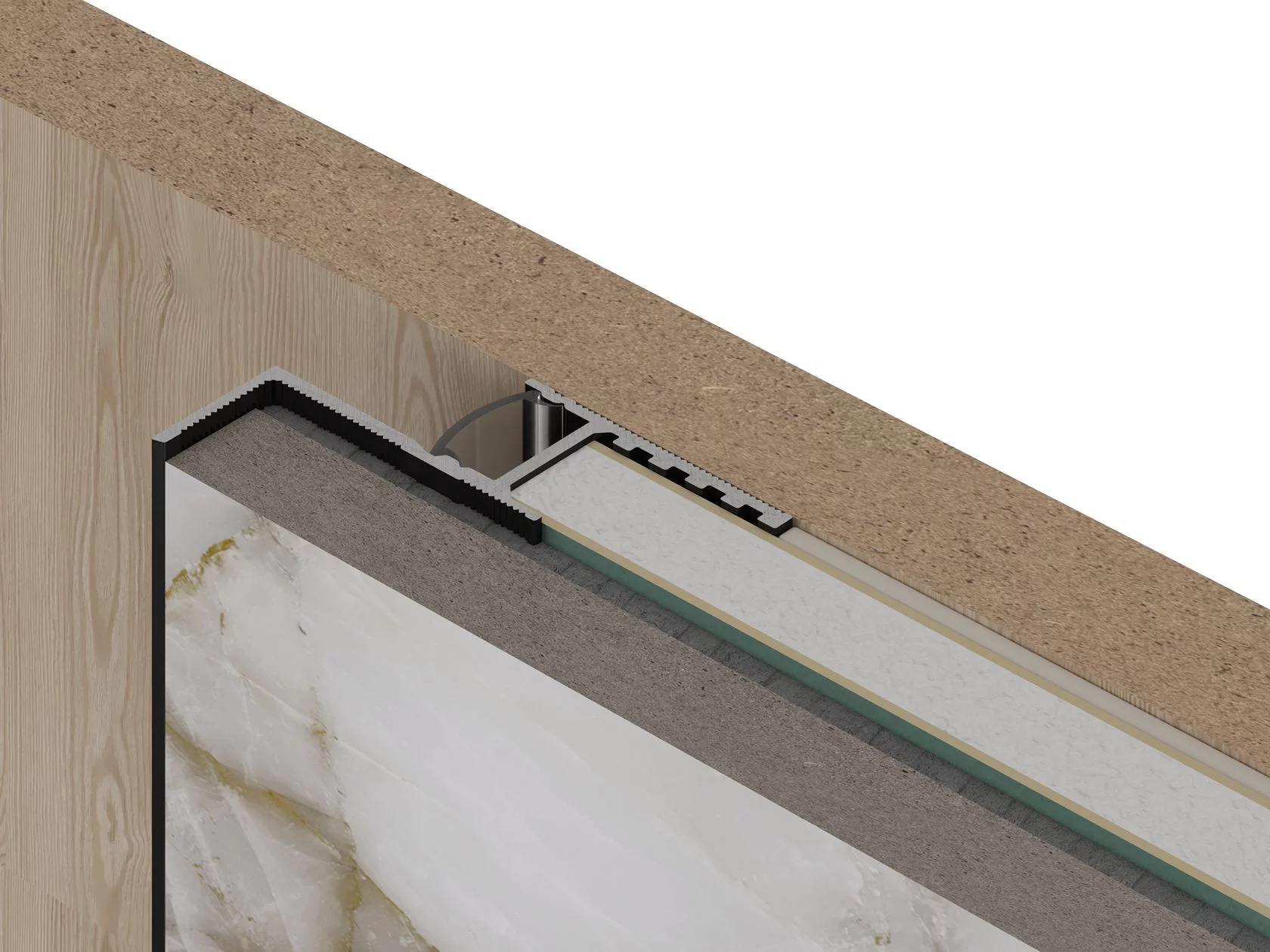 Профиль алюминиевый теневой с подсветкой Laconistiq Multilevel Черный RAL 9005 25-21-300 матовый 3000×46,3×27,7