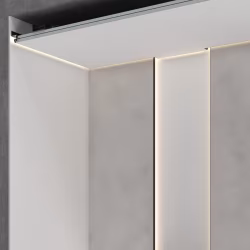 Профиль алюминиевый теневой с подсветкой Laconistiq Multilevel Белый RAL 9016 25-22-300 матовый 3000×46,3×27,7