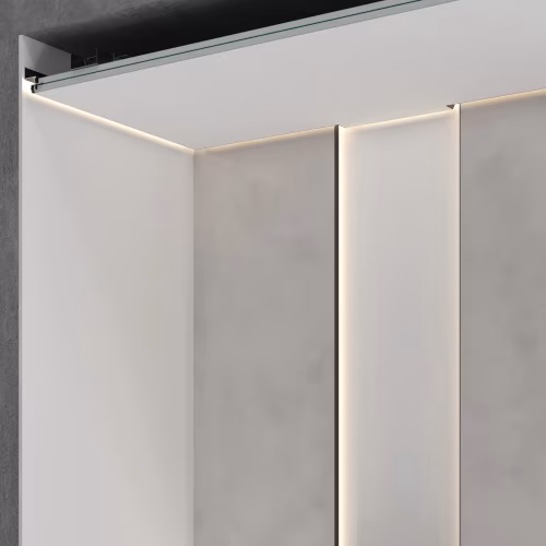 Профиль алюминиевый теневой с подсветкой Laconistiq Multilevel Белый RAL 9016 25-22-300 матовый 3000×46,3×27,7