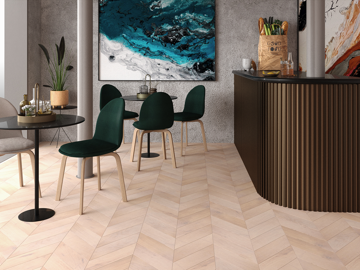 Инженерная доска Gran Parte Дуб Альто Alto 031 натур-классик французская елка 460×110×15 фото в интерьере