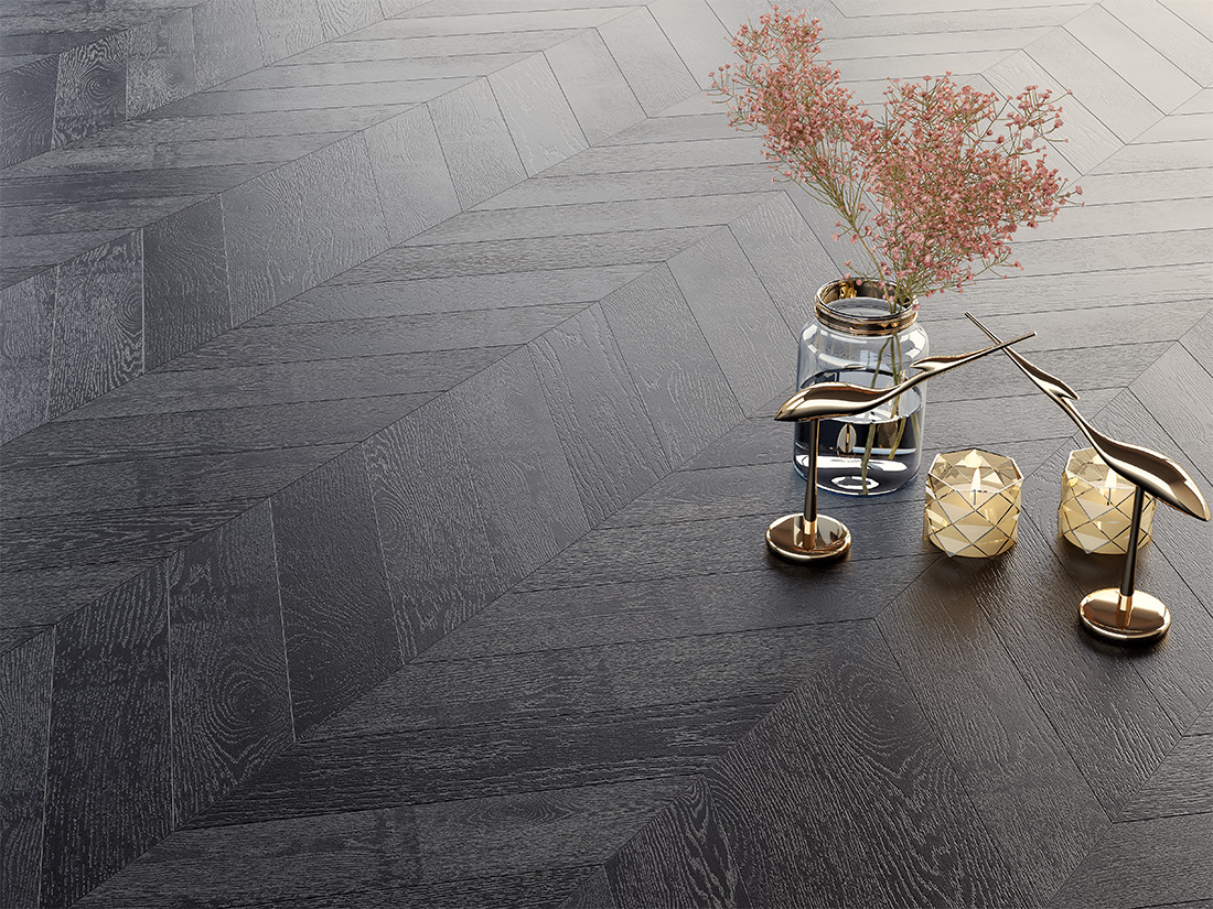 Инженерная доска Gran Parte Дуб Антрацит Antracite 024 натур-классик французская елка 460×110×15