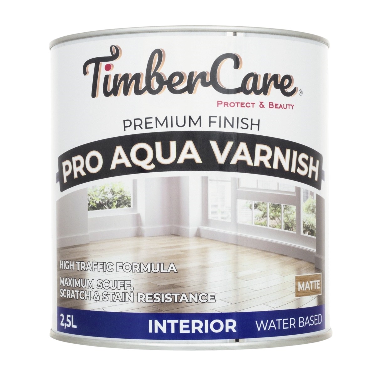Лак для паркета TimberCare Pro Aqua Varnish 350073 шелковисто-матовый 2,5 л