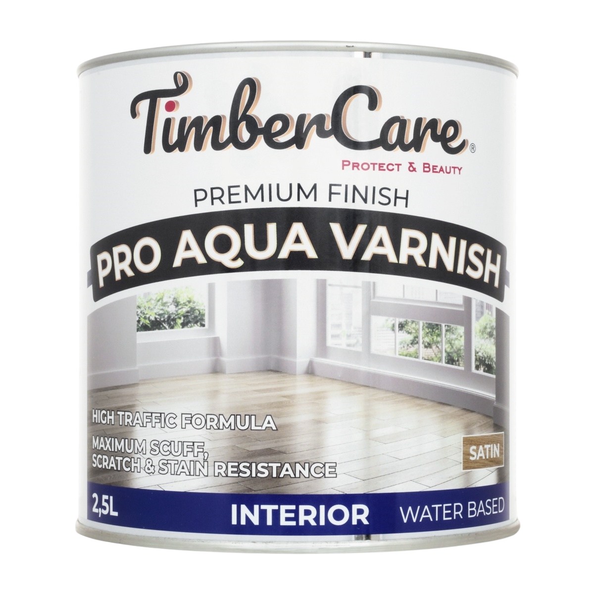 Лак для паркета TimberCare Pro Aqua Varnish 350074 полуматовый 2,5 л