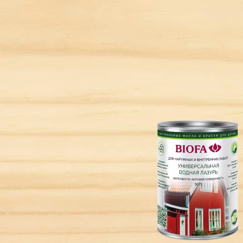Лазурь для дерева Biofa 5075 Бесцветная 0,4 л