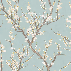 Обои Aura Spring Sakura tree turquoise 1903-1 10,05×0,53