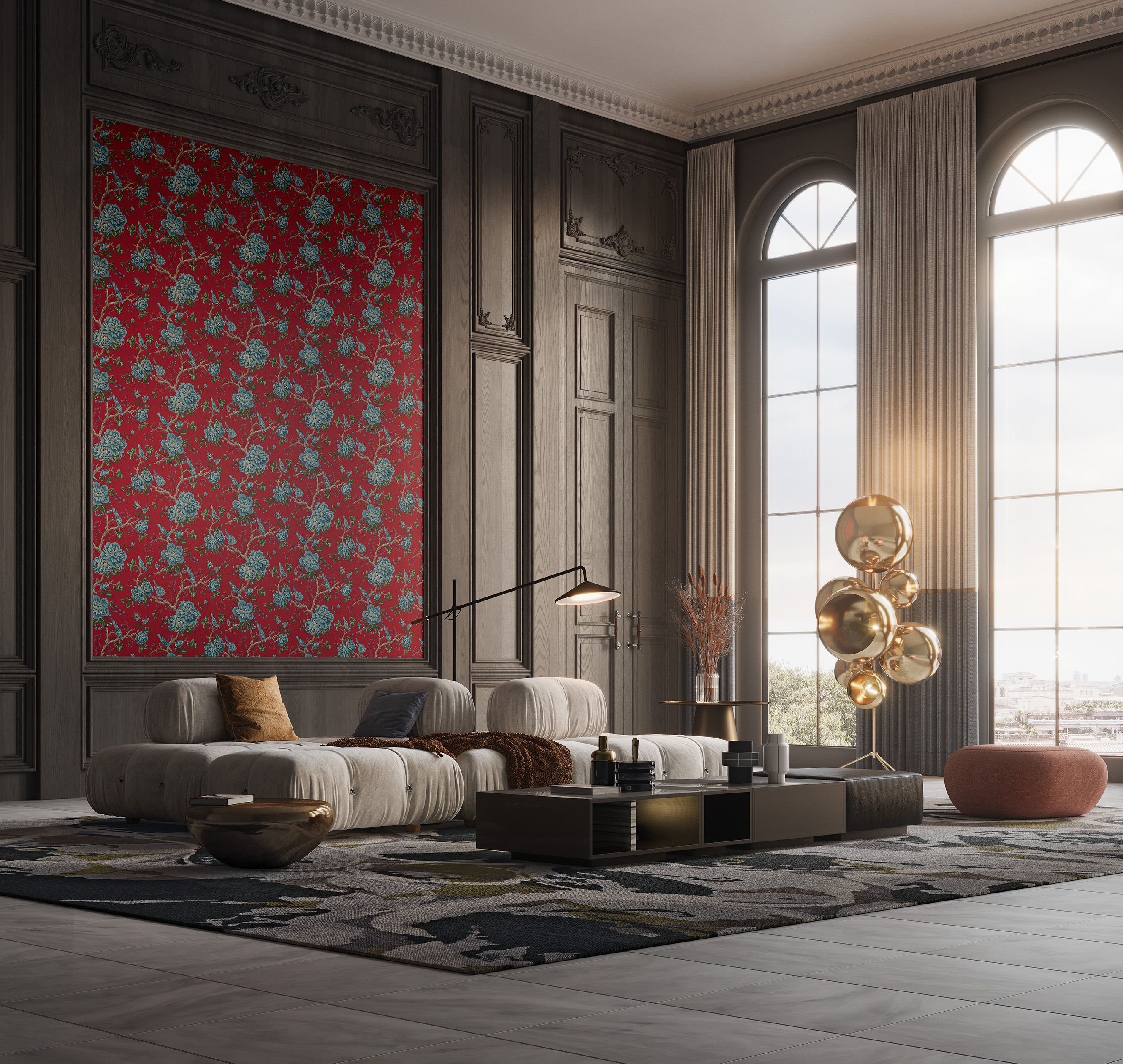 Обои Loymina Королева Сад Нефритовой девы FL1 020 10,05×1 фото в интерьере