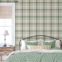 Обои Aura Spring Plaid green 1906-5 10,05×0,53