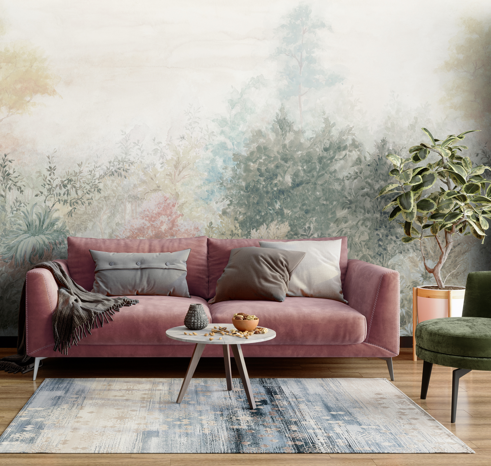 Панно Loymina Пейзаж Южный лес ART2 005 3×4 фото в интерьере