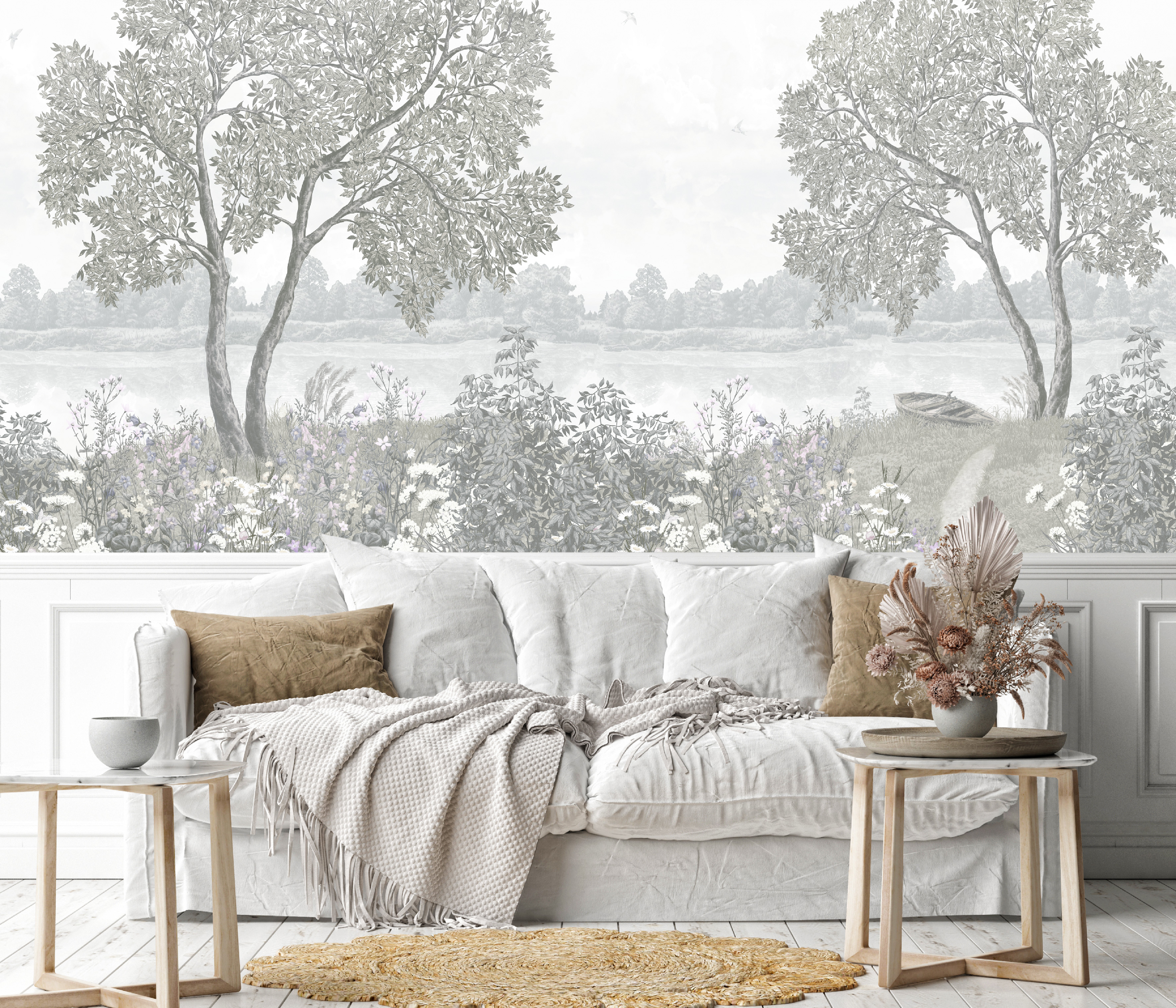 Панно Loymina Пейзаж Берег Лоймины ART4 011 3×6 фото в интерьере