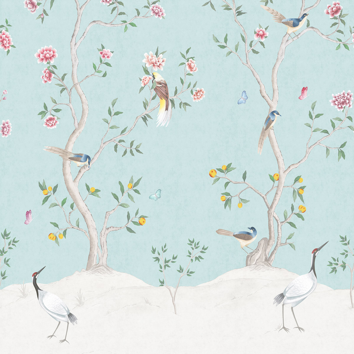 Панно Aura Spring Chinoiserie mural turquoise 1911-1 2,8×1,59 Панно Aura Spring Chinoiserie mural turquoise 1911-1 2,8×1,59