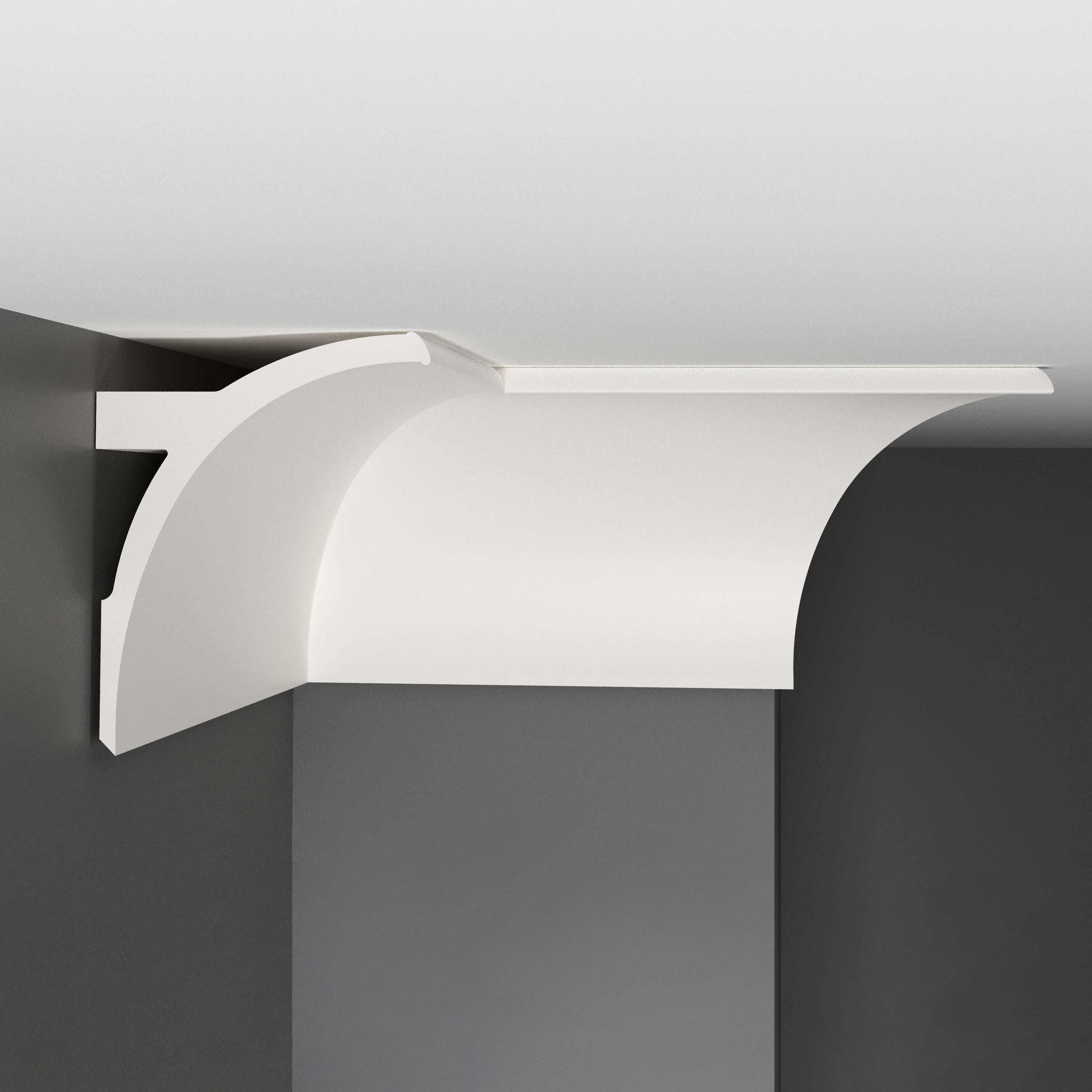 Потолочный плинтус под покраску с подсветкой Decomaster Артпрофиль A202 2000×94×130