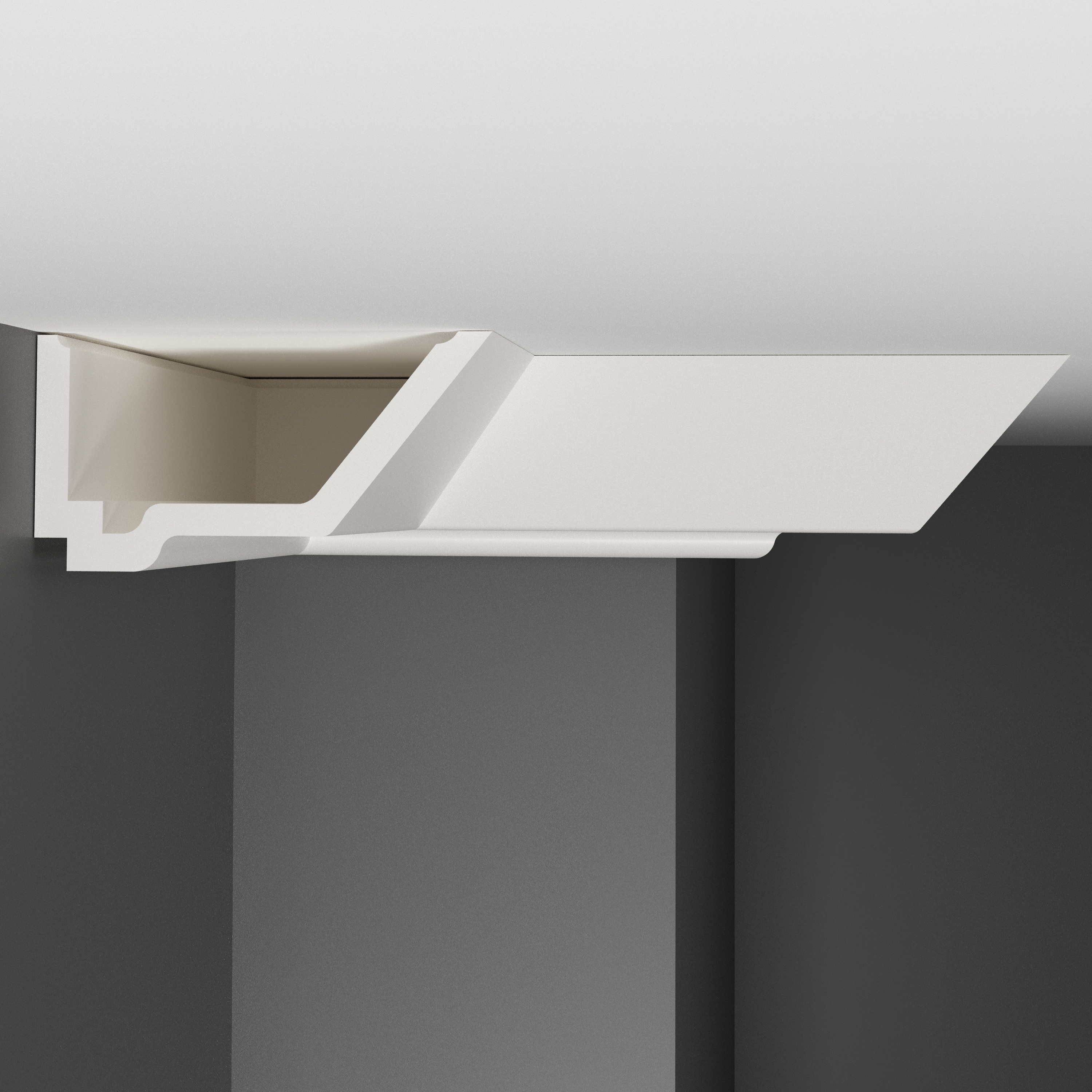 Потолочный плинтус под покраску с подсветкой Decomaster Артпрофиль A206 2000×145×74