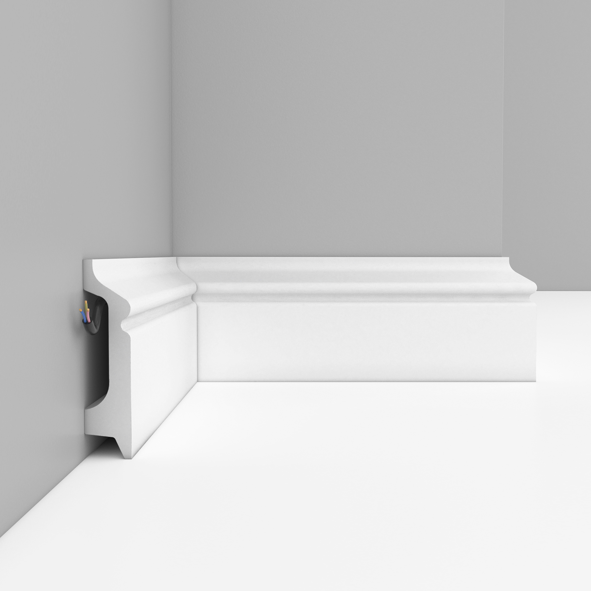 Плинтус Decomaster Белый D122-115 матовый 2400×78×21