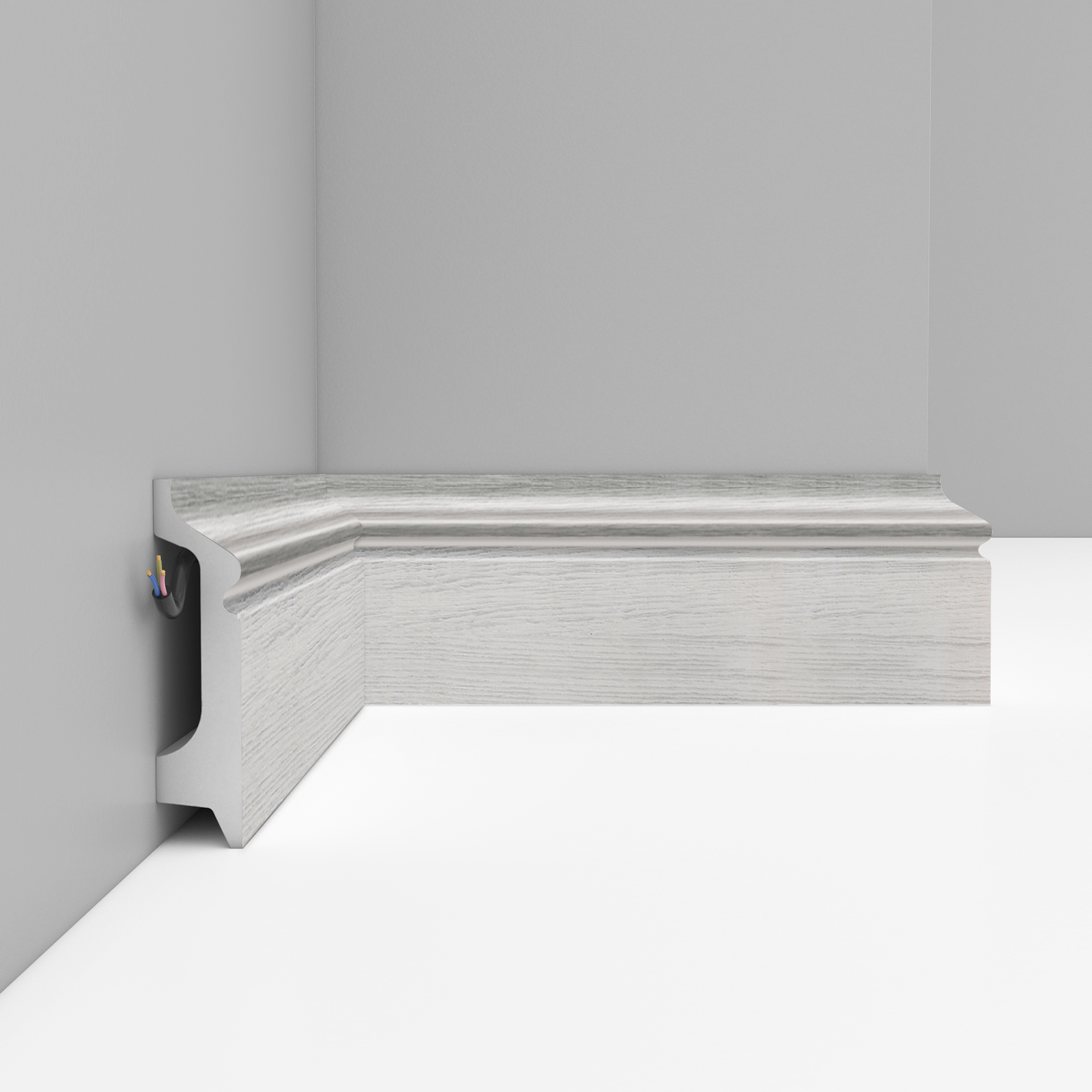 Плинтус Decomaster Ясень белый D122-84 2400×78×21