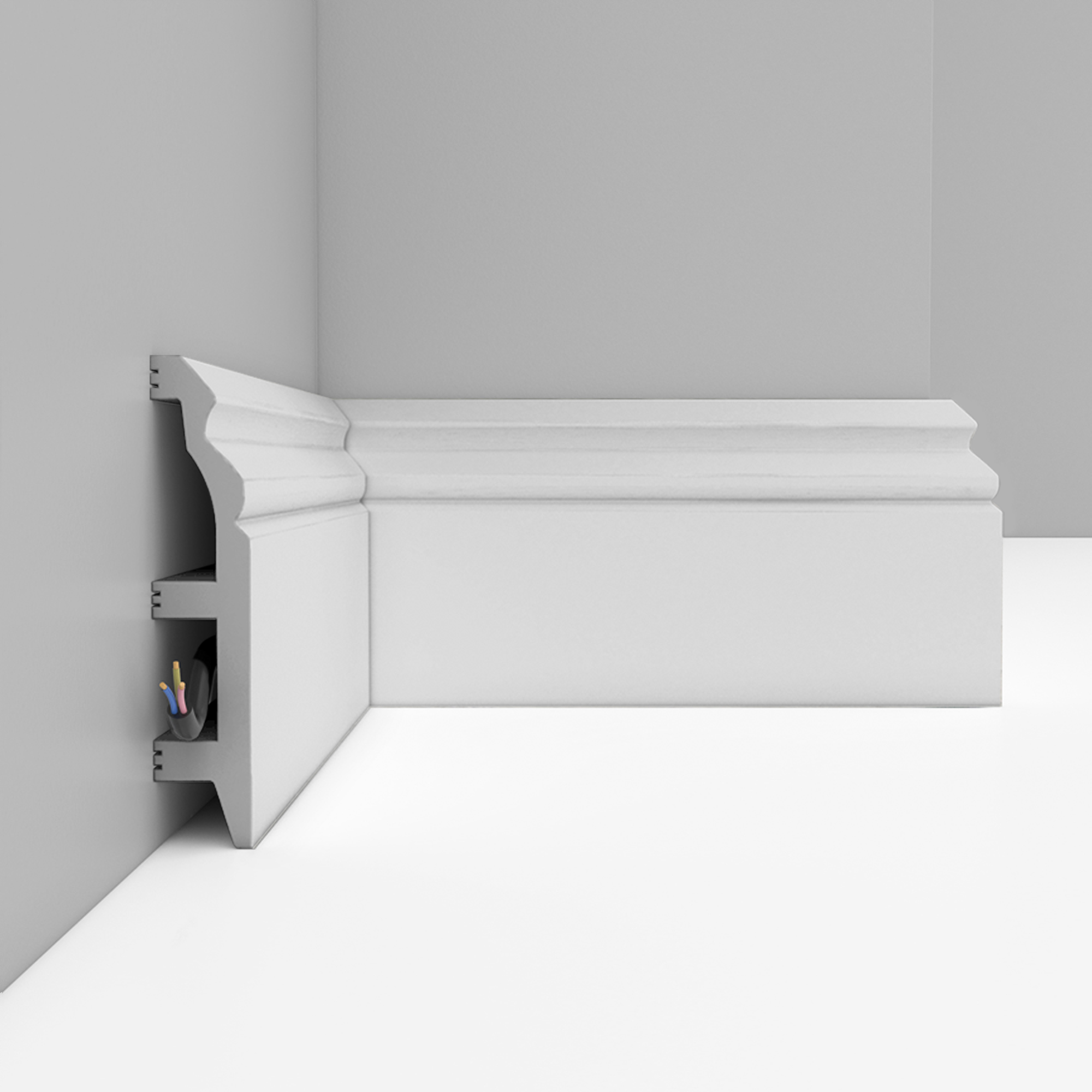 Плинтус Decomaster Белый D232-115 матовый 2400×100×22