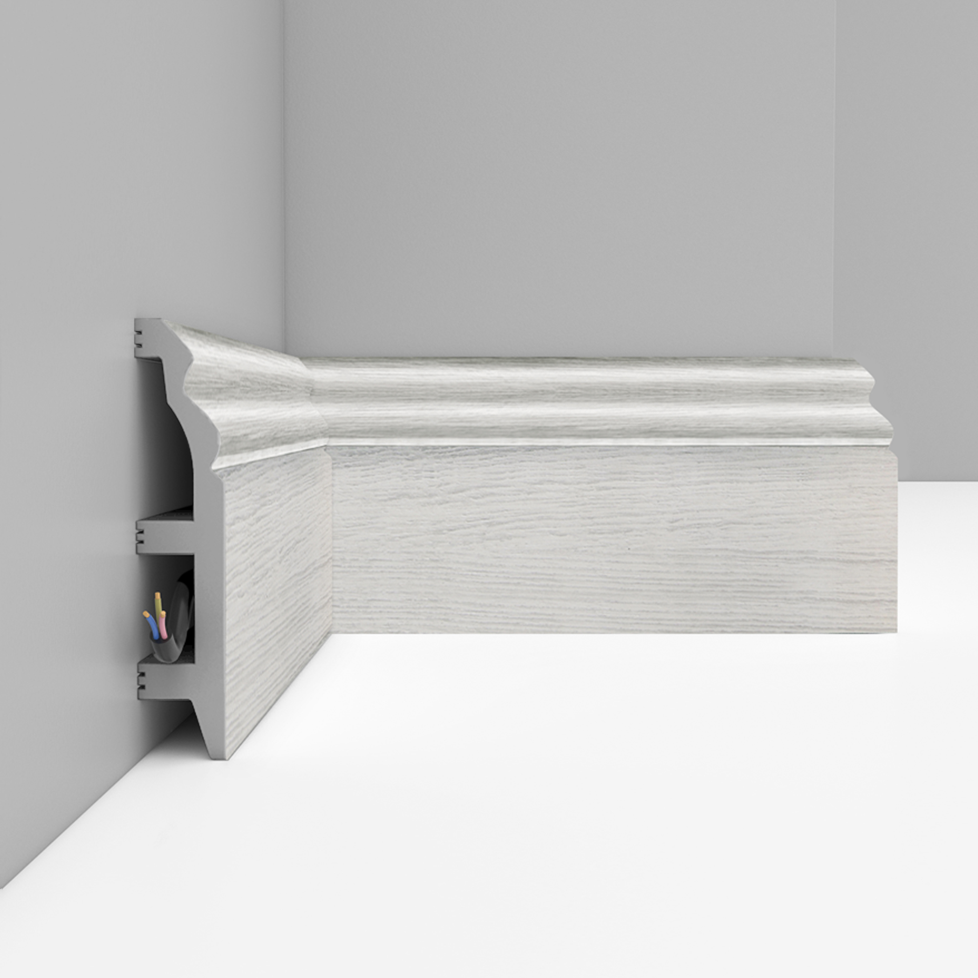 Плинтус Decomaster Ясень белый D232-84 2400×100×22 Плинтус Decomaster Ясень белый D232-84 2400×100×22