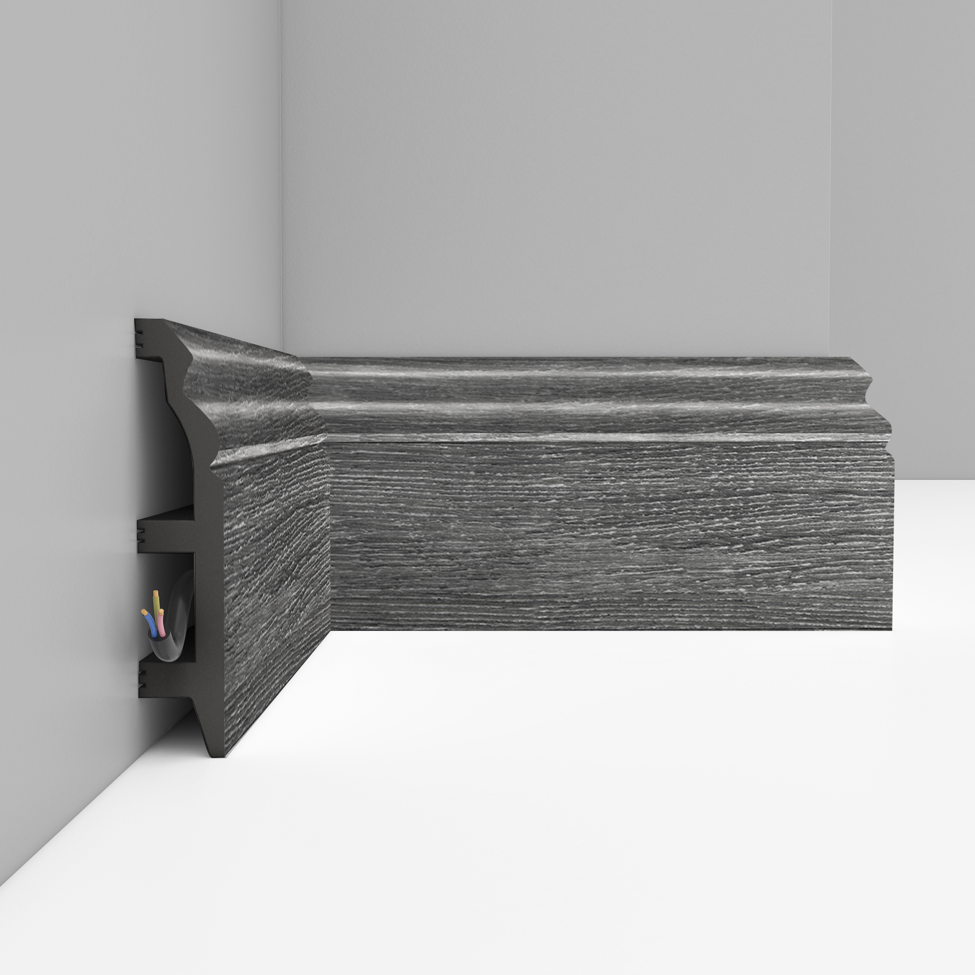 Плинтус Decomaster Дуб титан D232-87 2400×100×22