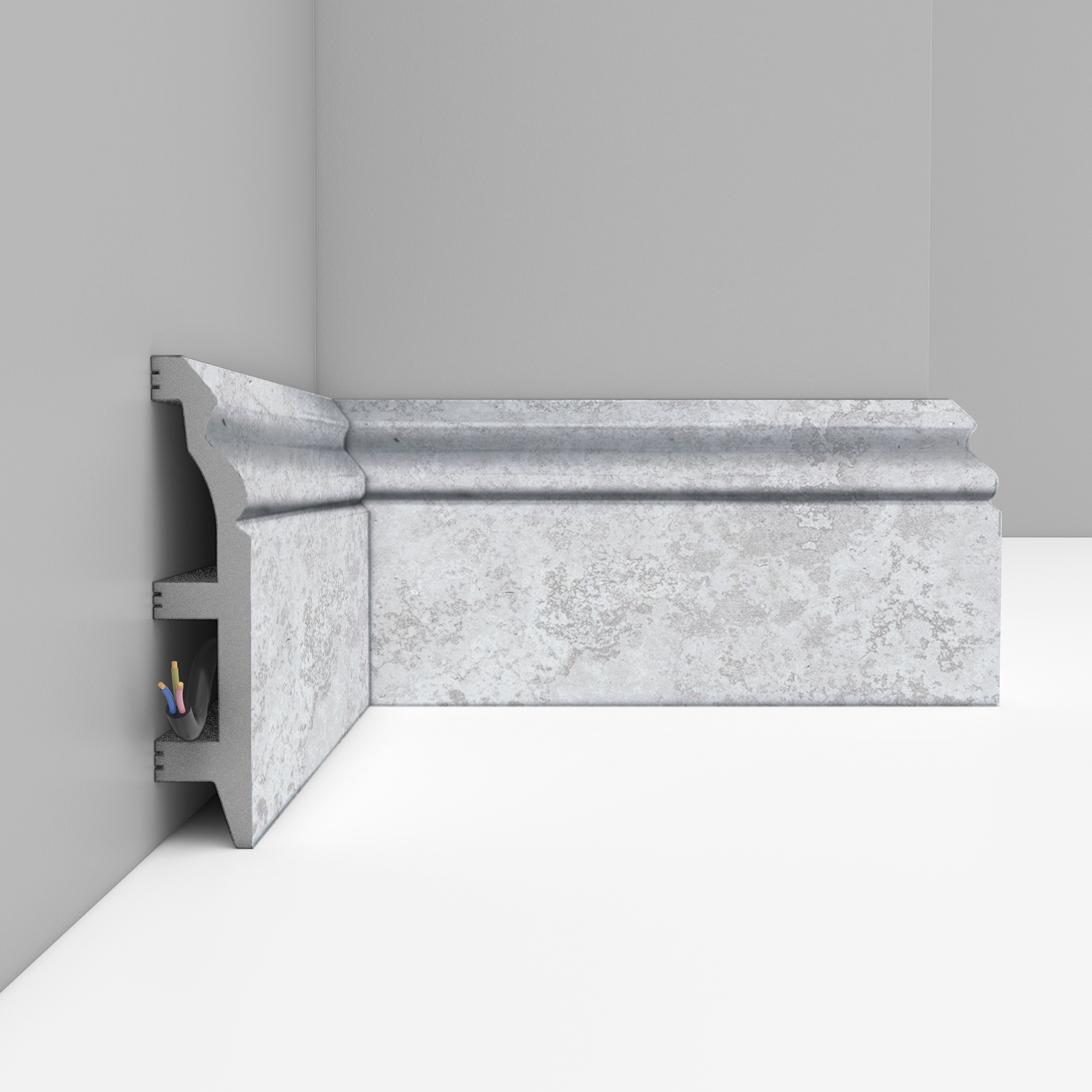 Плинтус Decomaster Травертин светлый D232-1619 2400×100×22