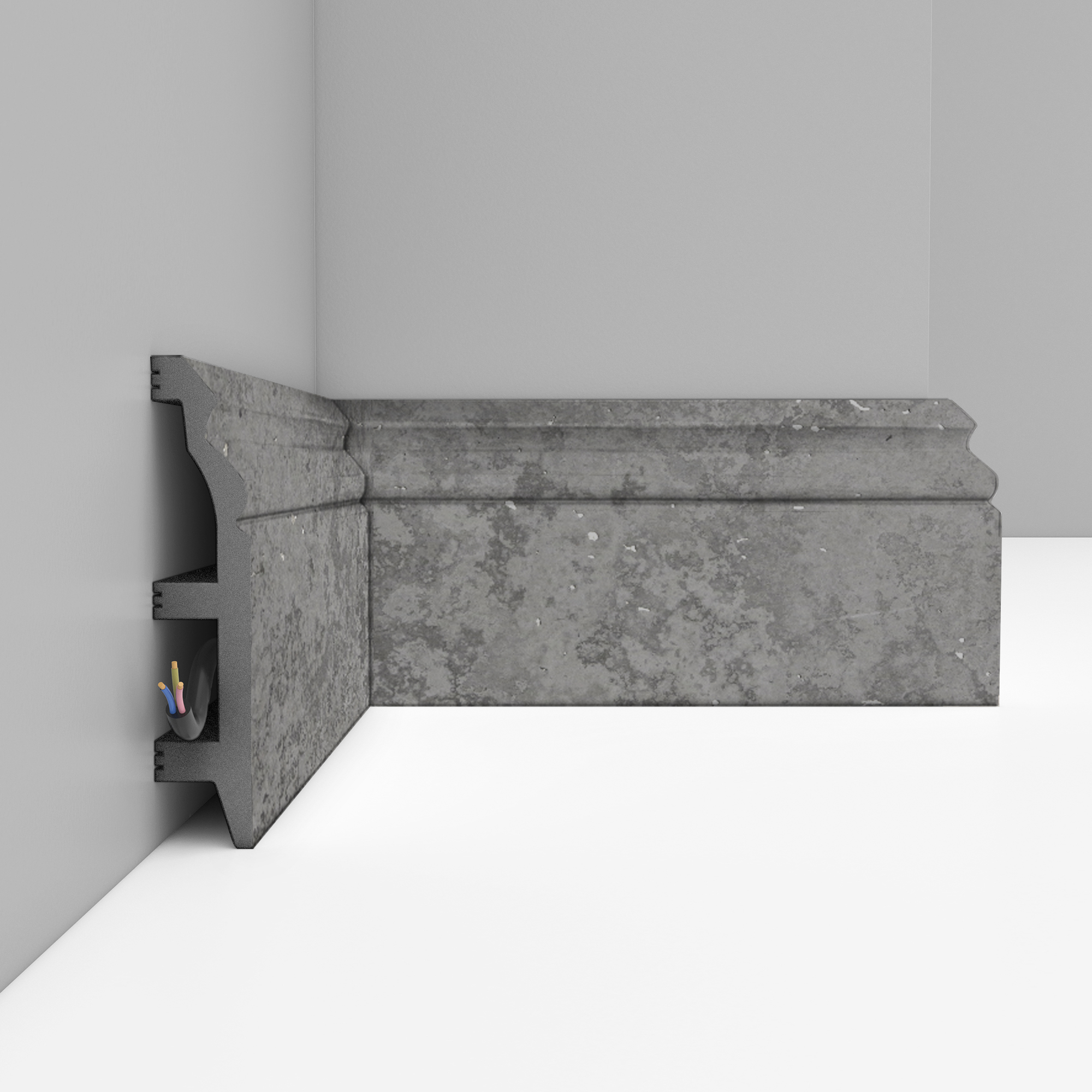 Плинтус Decomaster Травертин светлый мерцающий D232-1629G 2400×100×22