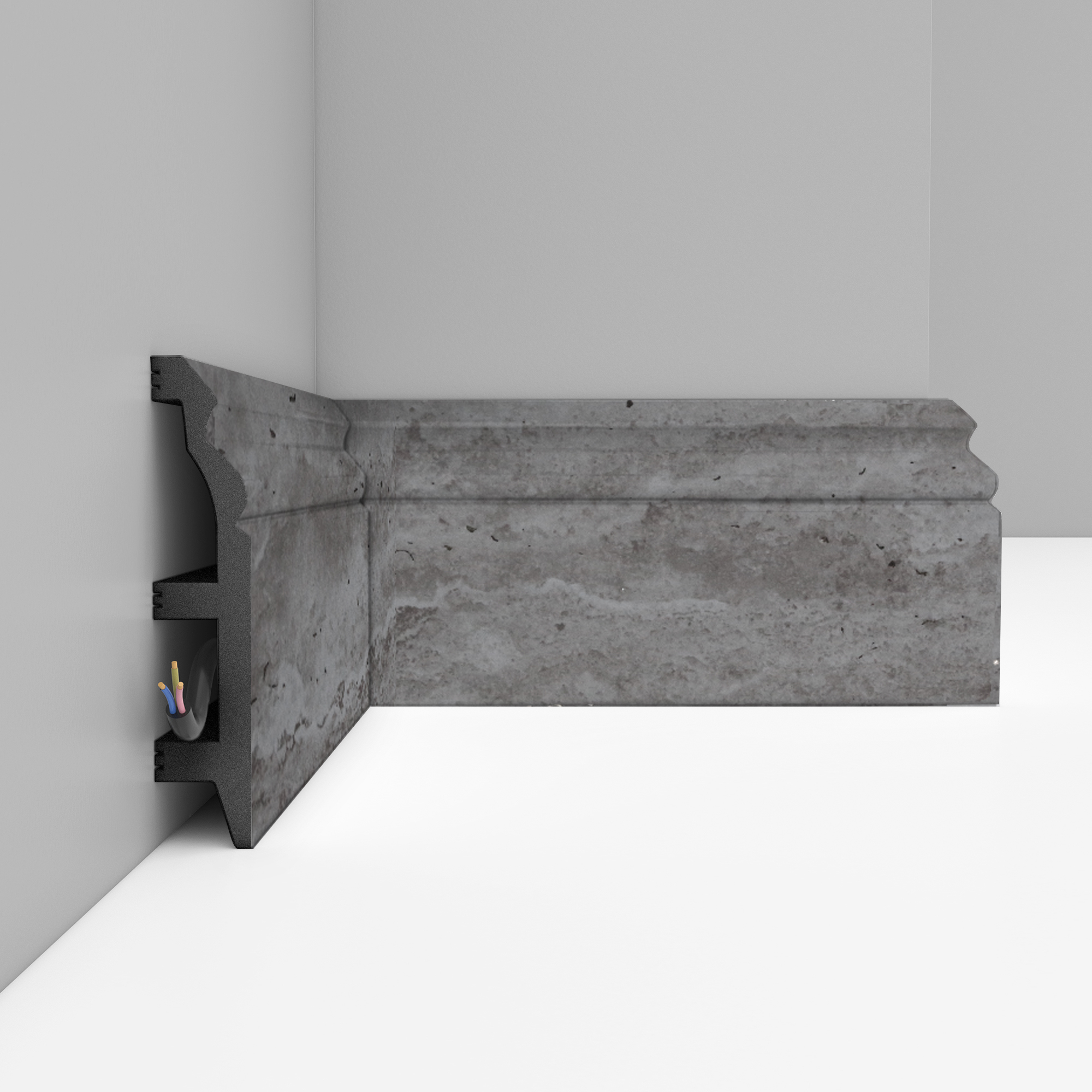 Плинтус Decomaster Травертин темный D232-1632 2400×100×22