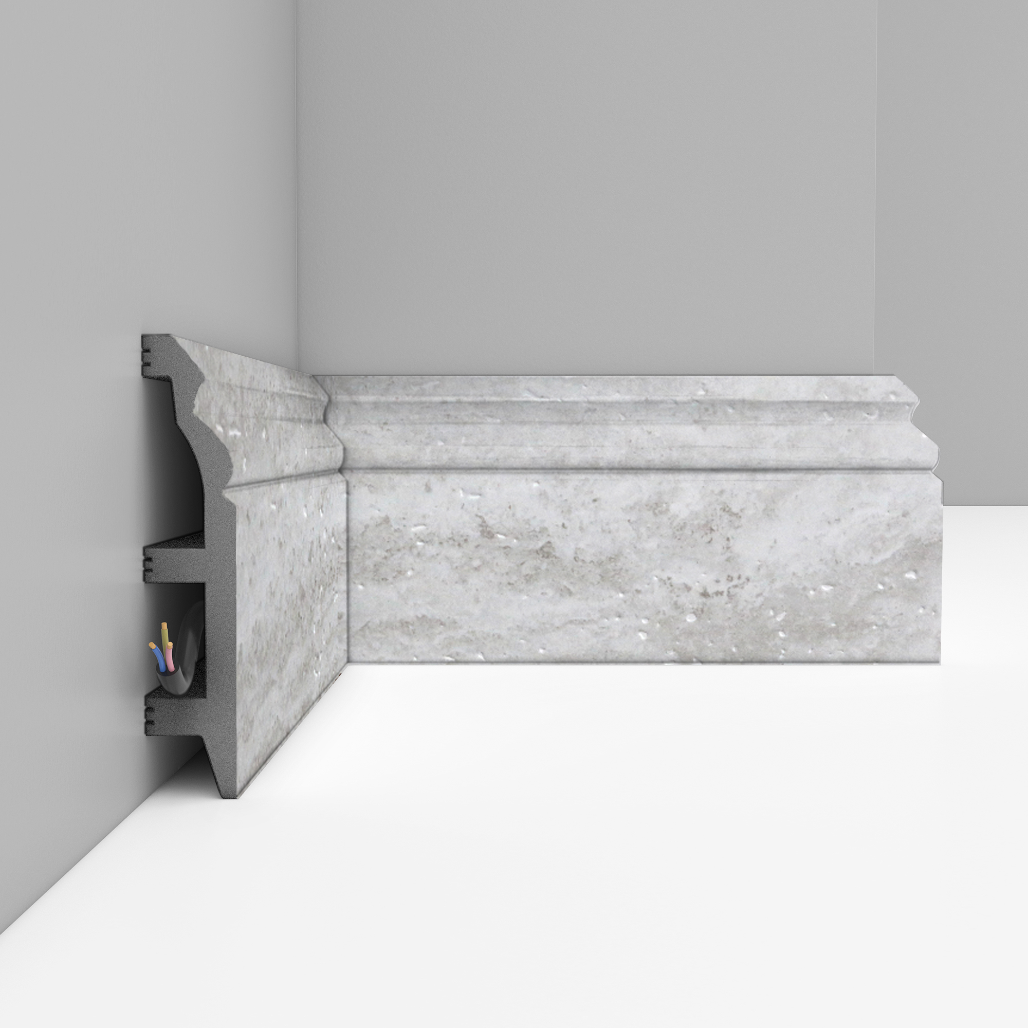 Плинтус Decomaster Кварц белый D232-1634 2400×100×22