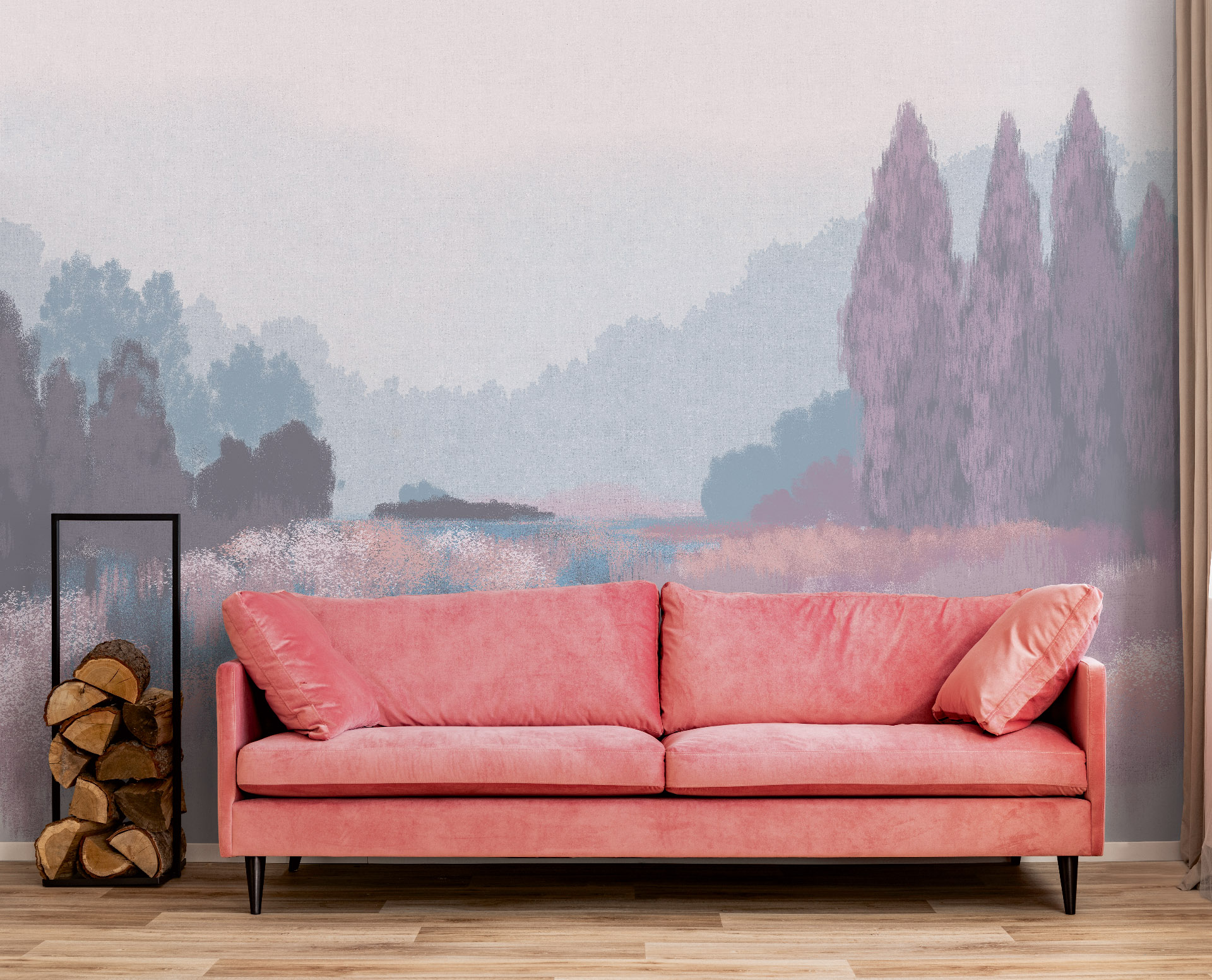 Панно Loymina Пейзаж 2 Амурский лес ART22 007 3×5 фото в интерьере