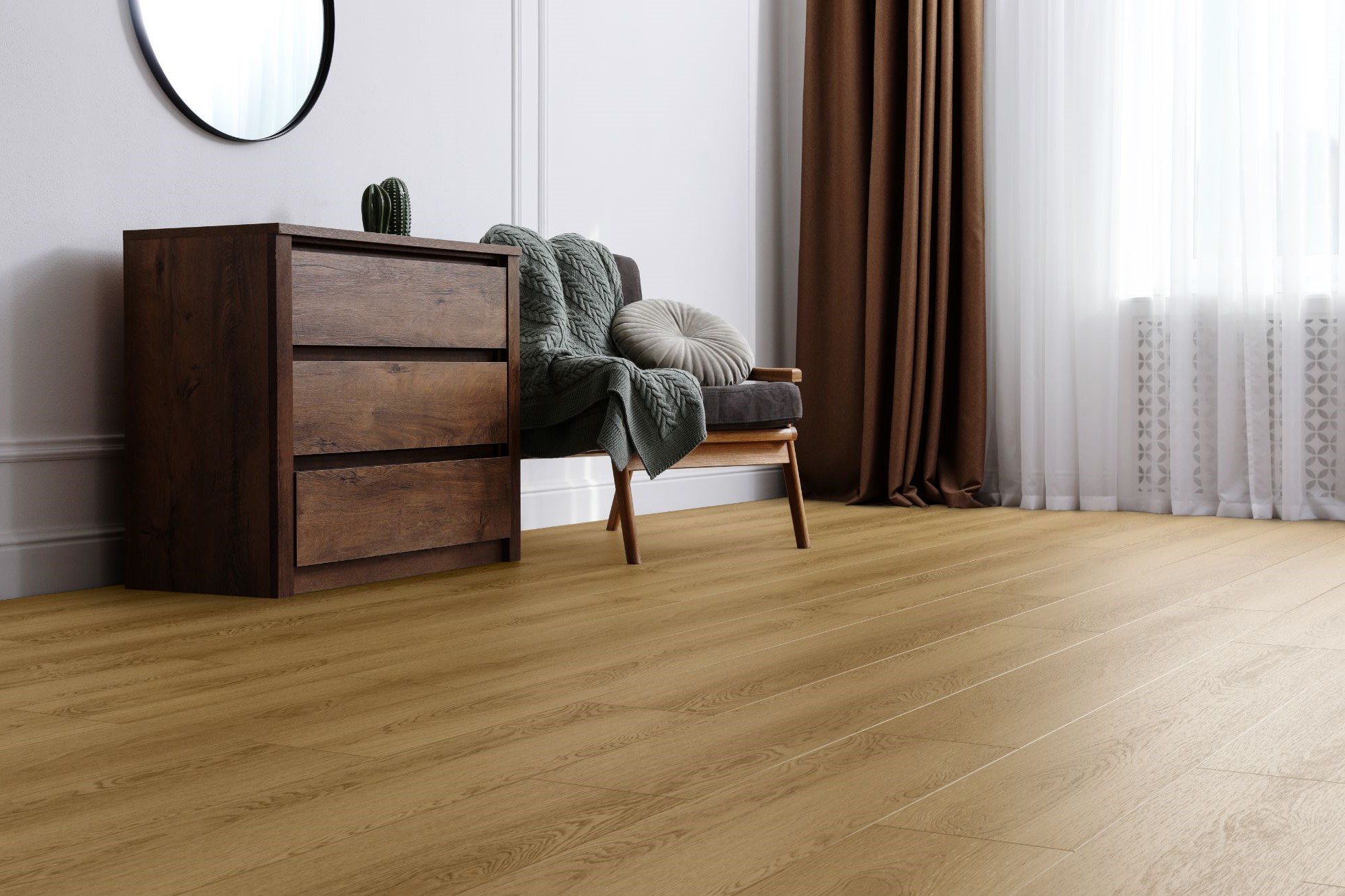 Кварцвиниловый SPC ламинат Aquafloor Space Select XL AF4088SXL 1520×220×4 фото в интерьере