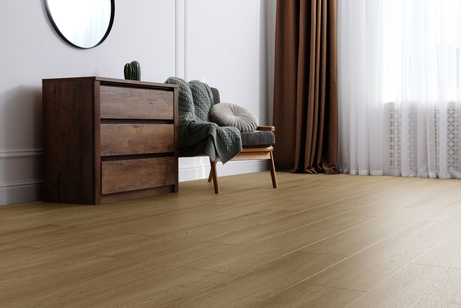 Кварцвиниловый SPC ламинат Aquafloor Space Select XL AF4089SXL 1520×220×4 фото в интерьере