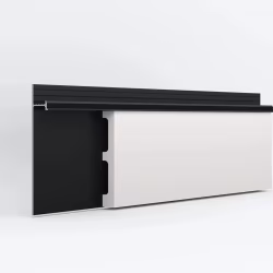 Плинтус алюминиевый скрытый с подсветкой Laconistiq Strong Черный RAL 9005 42-21-300 матовый 3000×80×13,1