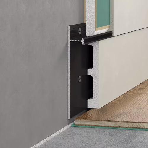 Плинтус алюминиевый скрытый с подсветкой Laconistiq Strong Черный RAL 9005 42-21-300 матовый 3000×80×13,1