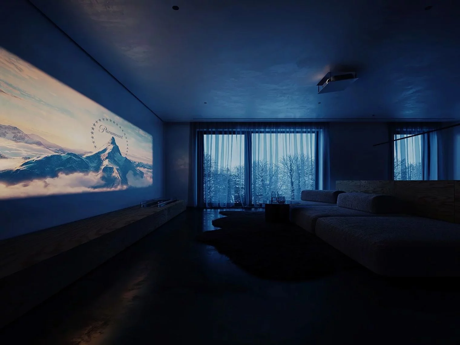 Профиль алюминиевый теневой с подсветкой Laconistiq Gips 51-100-300 без покрытия 3000×43,8×44,1 фото в интерьере