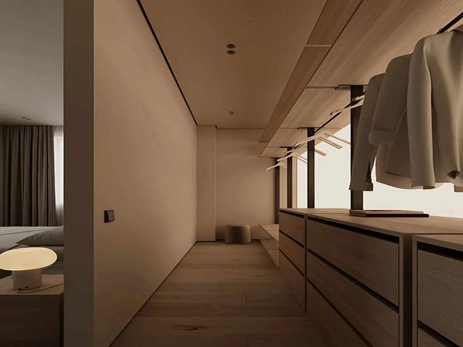 Профиль алюминиевый теневой с подсветкой Laconistiq Gips 51-100-300 без покрытия 3000×43,8×44,1 фото в интерьере