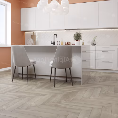 Кварцвиниловый SPC ламинат Alpine Floor Parquet Premium Дуб Фантазия ECO 19-1 венгерская елка 600×125×8