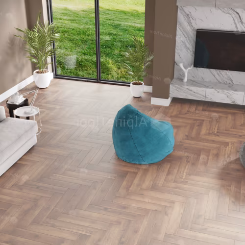 Кварцвиниловый SPC ламинат Alpine Floor Parquet Premium Дуб Royal ECO 19-2 венгерская елка 600×125×8