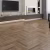 Кварцвиниловая плитка Alpine Floor клеевая Chevron Alpine LVT Макадамия Chevron ECO 20-5 французская елка 555×127×2,5 фото в интерьере