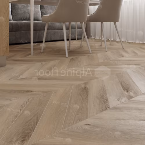 Кварцвиниловая плитка Alpine Floor клеевая Chevron Alpine LVT Дуб Синистра Chevron ECO 20-6 французская елка 555×127×2,5