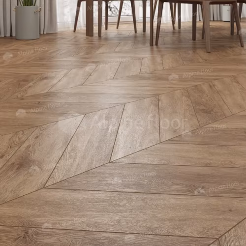 Кварцвиниловая плитка Alpine Floor клеевая Chevron Alpine LVT Гевуина Chevron ECO 20-10 французская елка 555×127×2,5