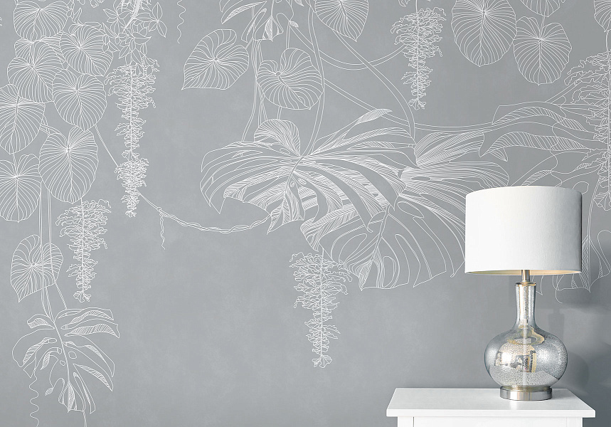 Панно Affresco Line Art AF2124-COL5 2,8×4,65 фото в интерьере