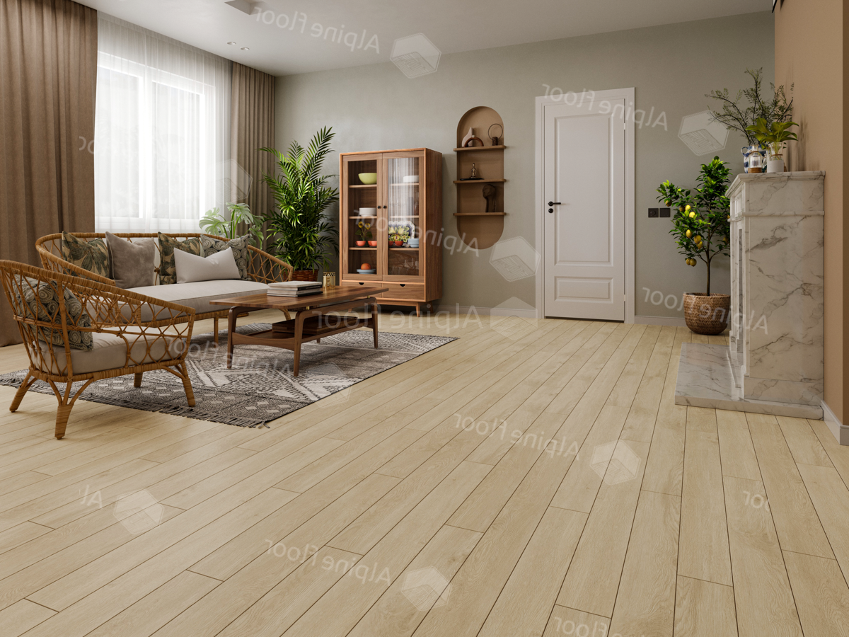 Кварцвиниловый SPC ламинат Alpine Floor Grand Sequoia Village Камфора ECO 11-507 1220×125×4 фото в интерьере