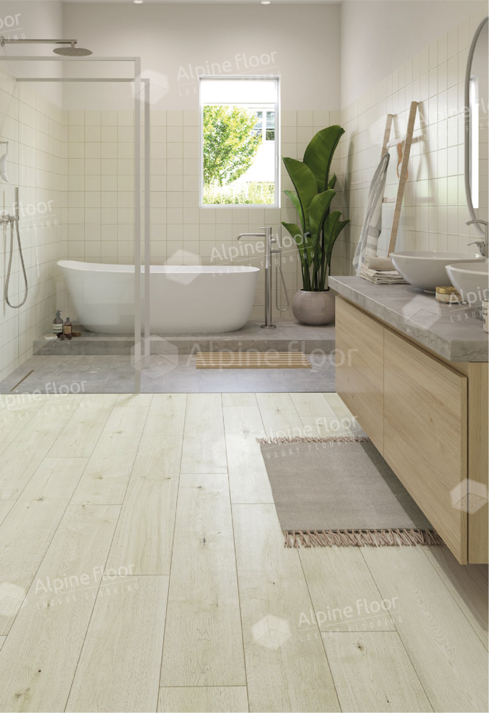 Кварцвиниловый SPC ламинат Alpine Floor ProNature Newtown Creek 62478 1290×203×4 фото в интерьере