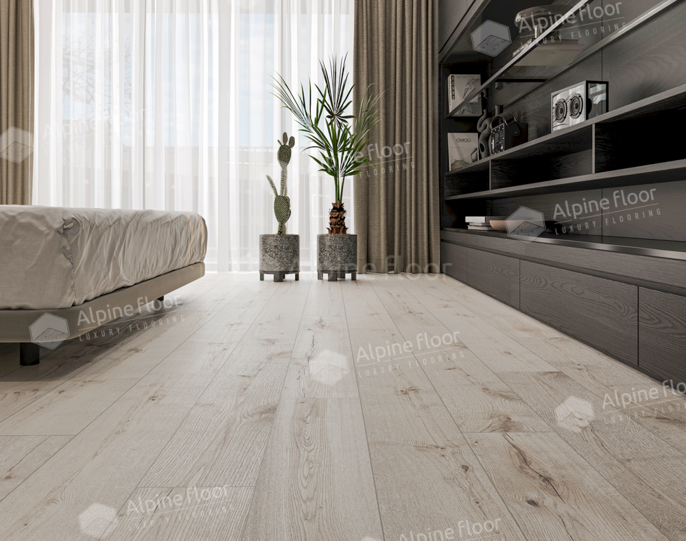 Кварцвиниловый SPC ламинат Alpine Floor ProNature Newtown Creek 62478 1290×203×4 фото в интерьере