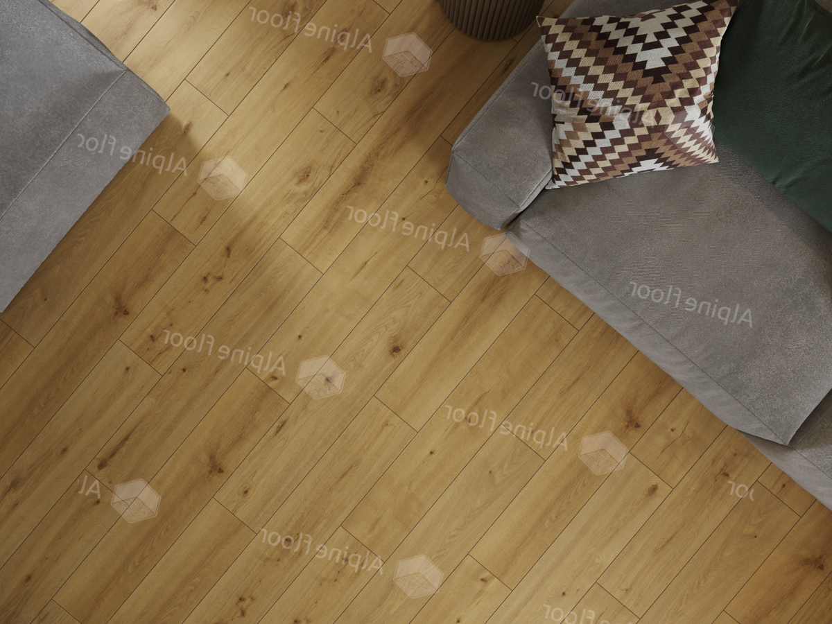 Кварцвиниловый SPC ламинат Alpine Floor ProNature Caldas 62543 1290×246×4 фото в интерьере