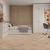 Кварцвиниловый SPC ламинат Cronafloor Herringbone Дуб Дижон H010 венгерская елка 640×128×4,5 фото в интерьере
