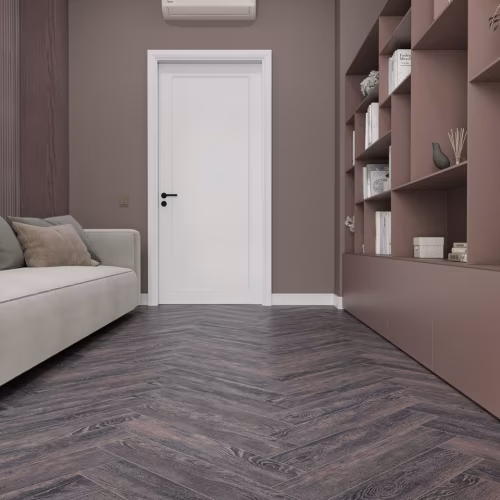 Кварцвиниловый SPC ламинат Cronafloor Herringbone Дуб Бордо H006 венгерская елка 640×128×4,5
