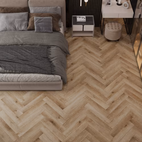 Кварцвиниловый SPC ламинат Cronafloor Herringbone Дуб Монпелье H004 венгерская елка 640×128×4,5