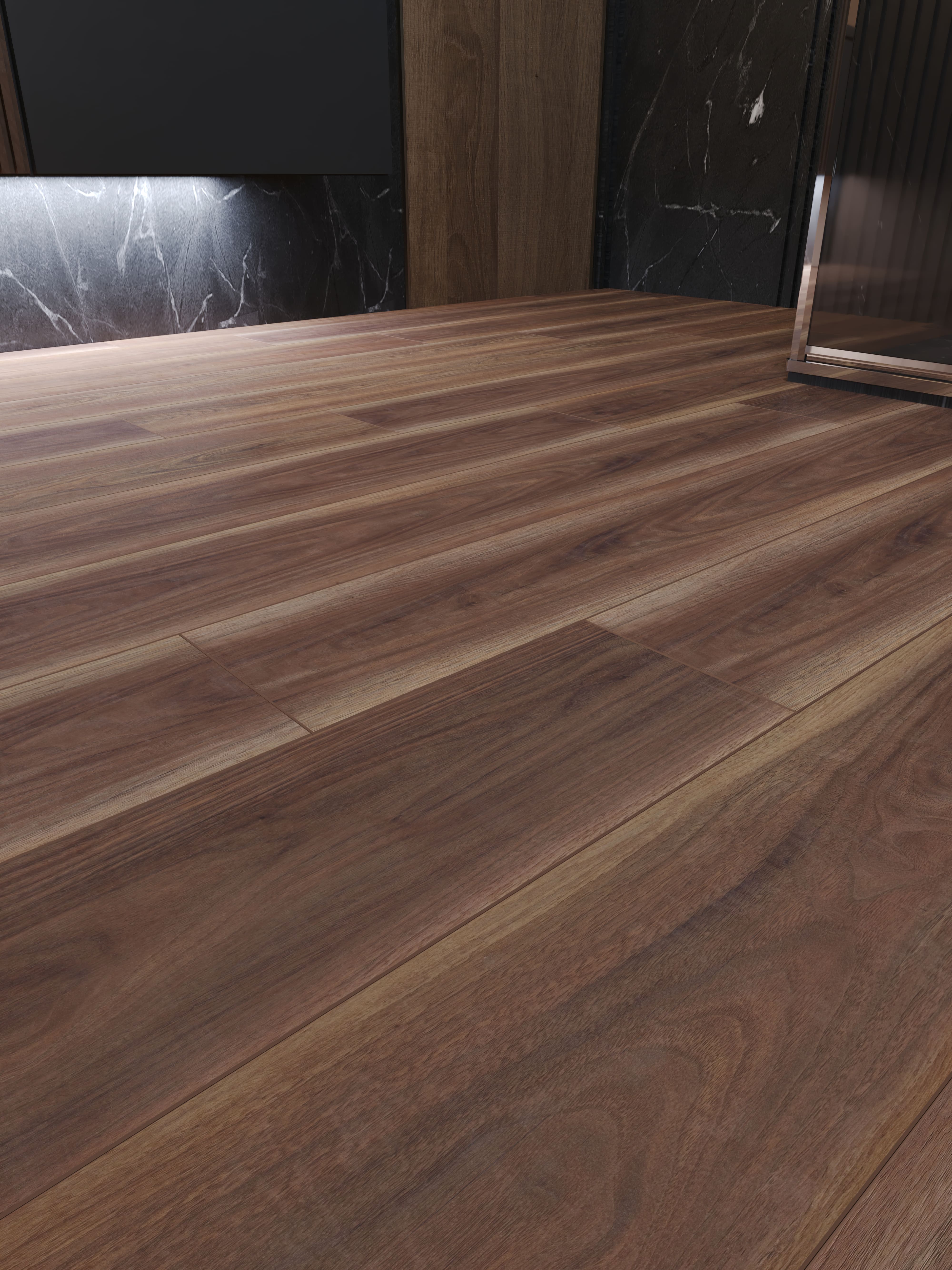 Кварцвиниловый SPC ламинат Cronafloor Grand Sequoia Дуб Красный 1200×180×5 фото в интерьере