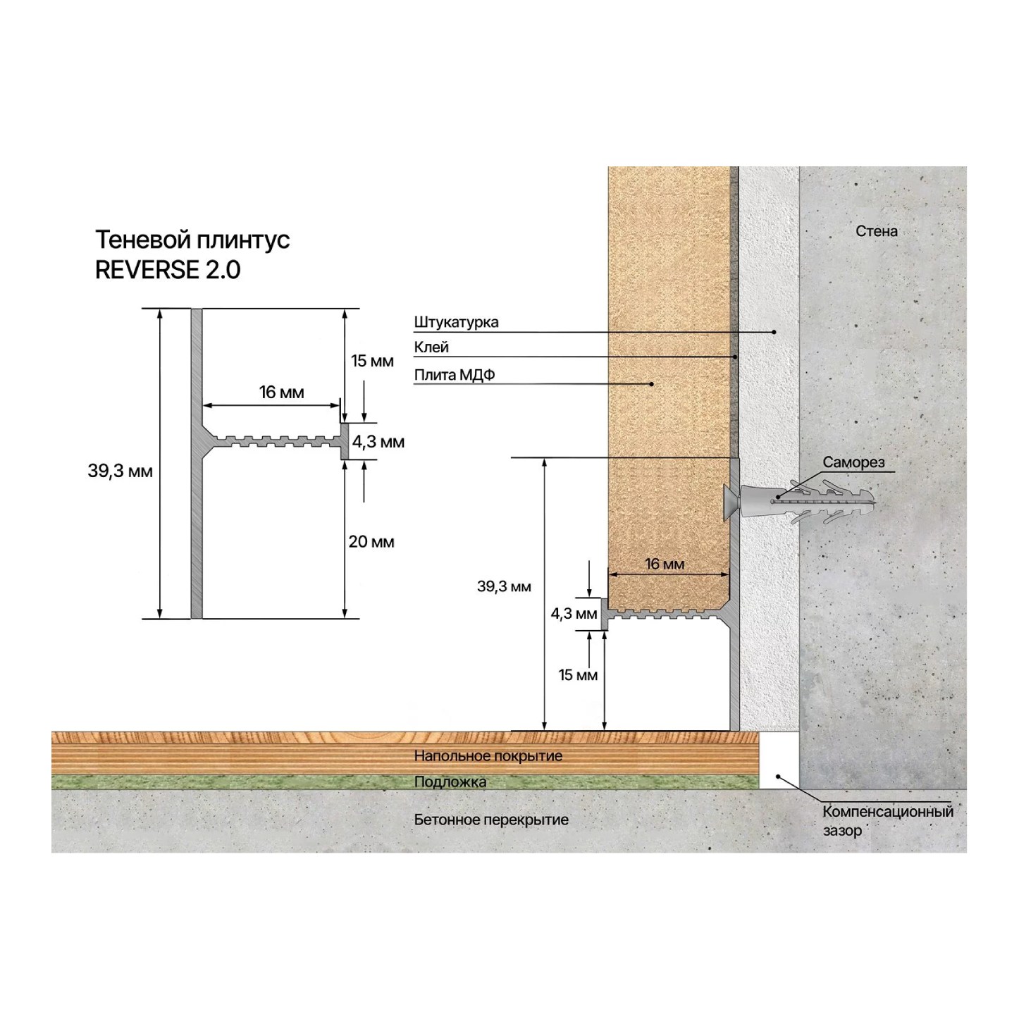 Плинтус алюминиевый теневой Laconistiq Reverse 2.0 Светлое золото 35-15-300 3000×39,3×16 Плинтус алюминиевый теневой Laconistiq Reverse 2.0 Светлое золото 35-15-300 3000×39,3×16